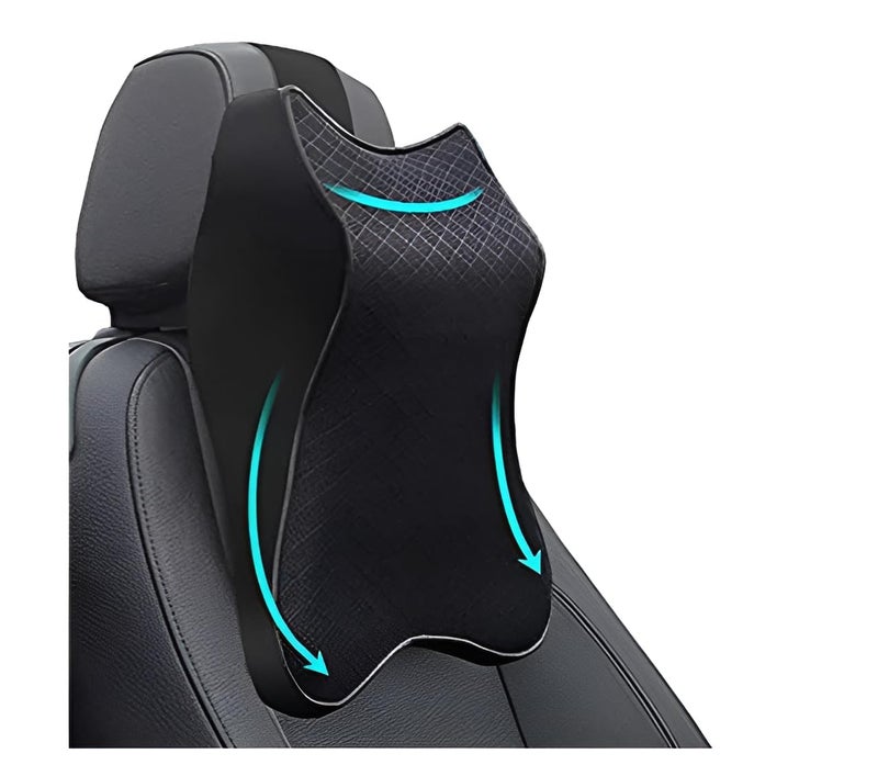 CARTEEO Car Seat Headrest Neck Rest Cushion Car Neck Pillow Durable 100 Pure Memory Foam Neck Pillow with Breathable Removable Cover Washable Comfortable Ergonomic Neck Pain Relief - Image 1