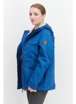 Trespass Women Hooded Long Sleeves Solid Windbreaker Jacket, Blue  - Image 2