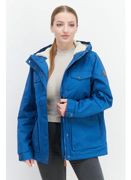 Trespass Women Hooded Long Sleeves Solid Windbreaker Jacket, Blue  - Image 1