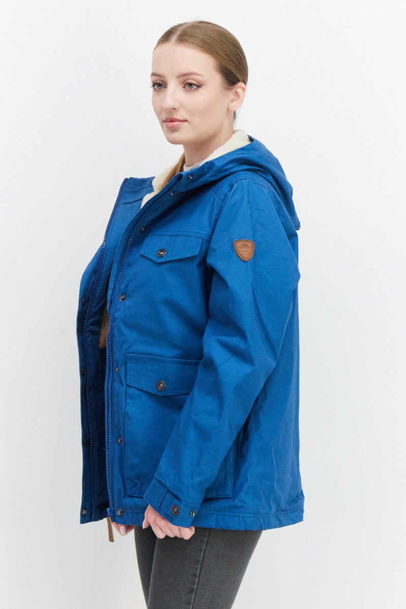 Trespass Women Hooded Long Sleeves Solid Windbreaker Jacket, Blue - Image 2