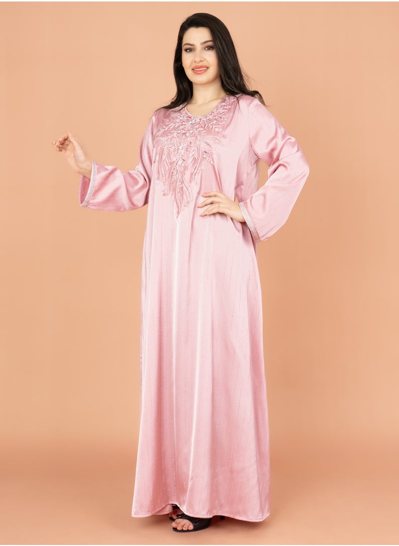 IKKXA - Crystal Cascade Jalabiya IK2014 Pink - Image 1