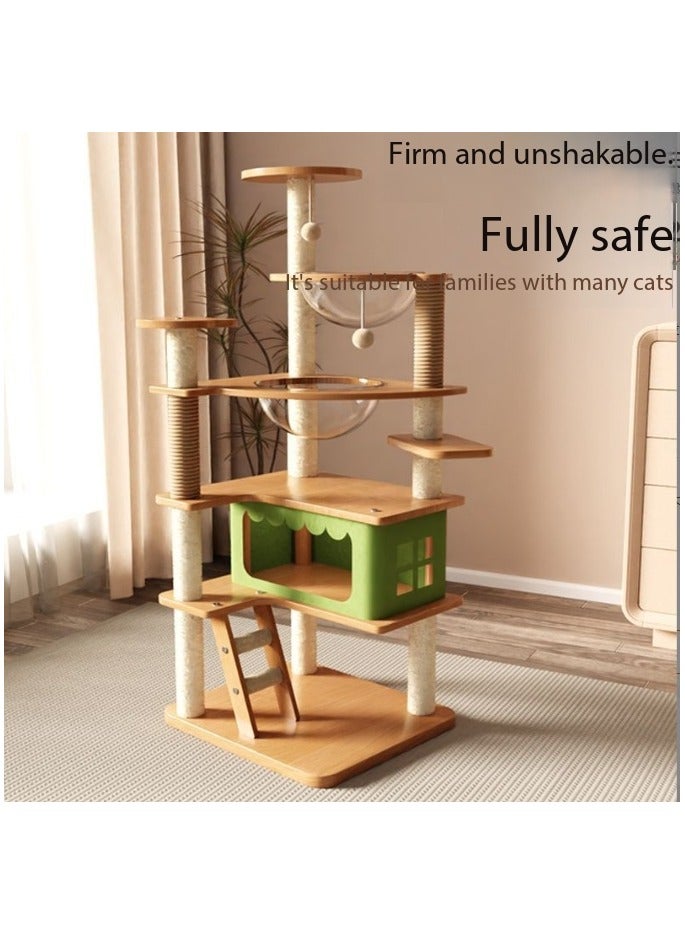 Cat tree, multi-functional, multi-layered, all-season, space capsule-style shelf, cat toy, cat bed all in one, space-saving design. - Image 1