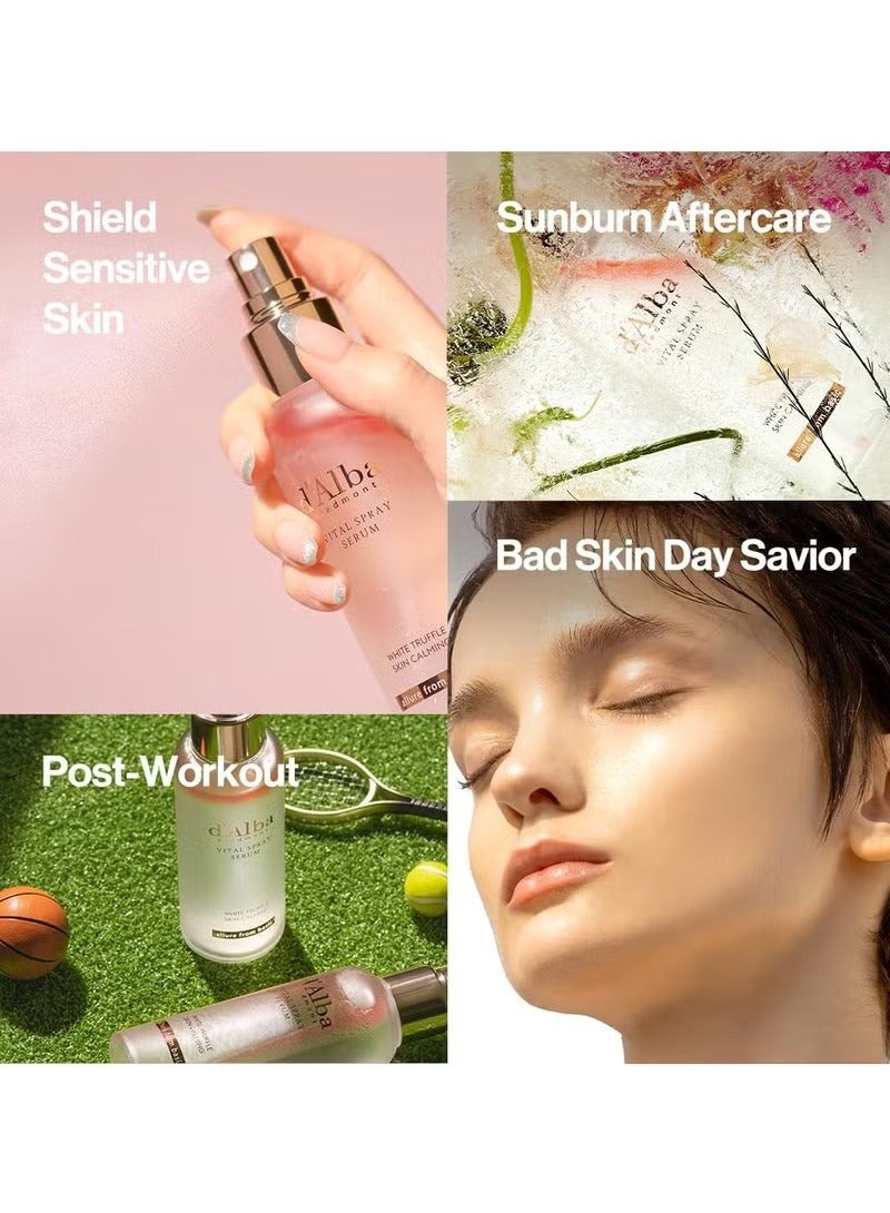 d'alba Piedmont White Truffle Vital Spray Serum, Vegan Skin Care, Calming and Hydrating Facial Mist for Red and Sensitive Skin, Glow Serum, Surfactant Free, All in One (3.38 fl oz.) - Image 4