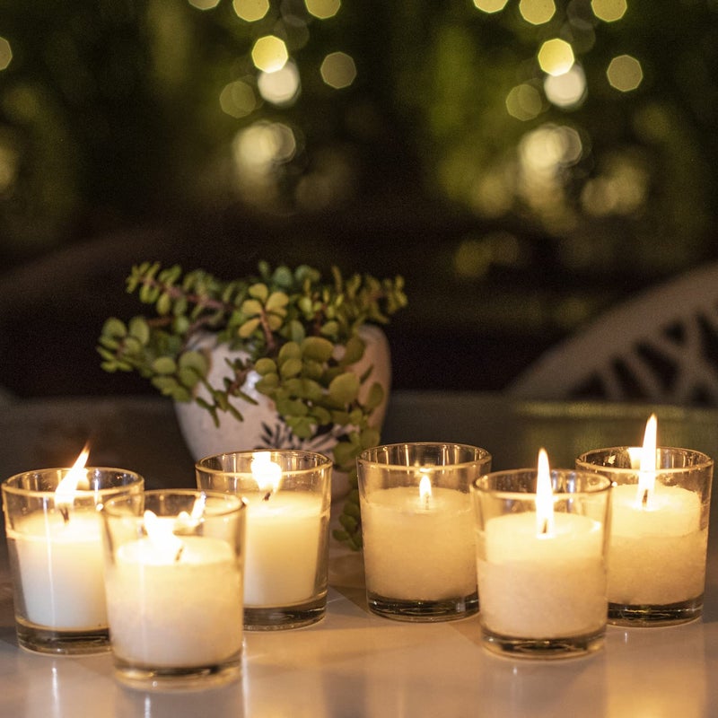 Kaameri Bazaar مجموعة من 6 شموع زجاجية معطرة برائحة الياسمين - هدية لعيد الديوالي للموظفين - Image 3