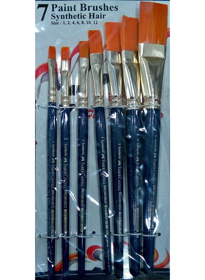 FABER-CASTELL Faber-Castell Paint Brush Set - Flat, Pack of 7 (Navy Blue)  - Image 3