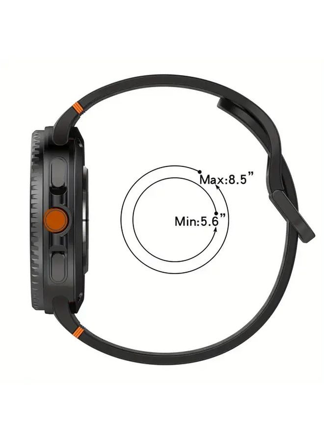 White Silicone Strap For Galaxy Watch 8 Classic 22mm Soft Sport Band - Image 3