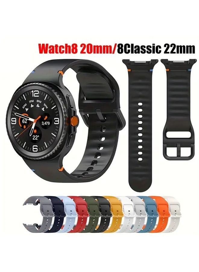 White Silicone Strap For Galaxy Watch 8 Classic 22mm Soft Sport Band - Image 2