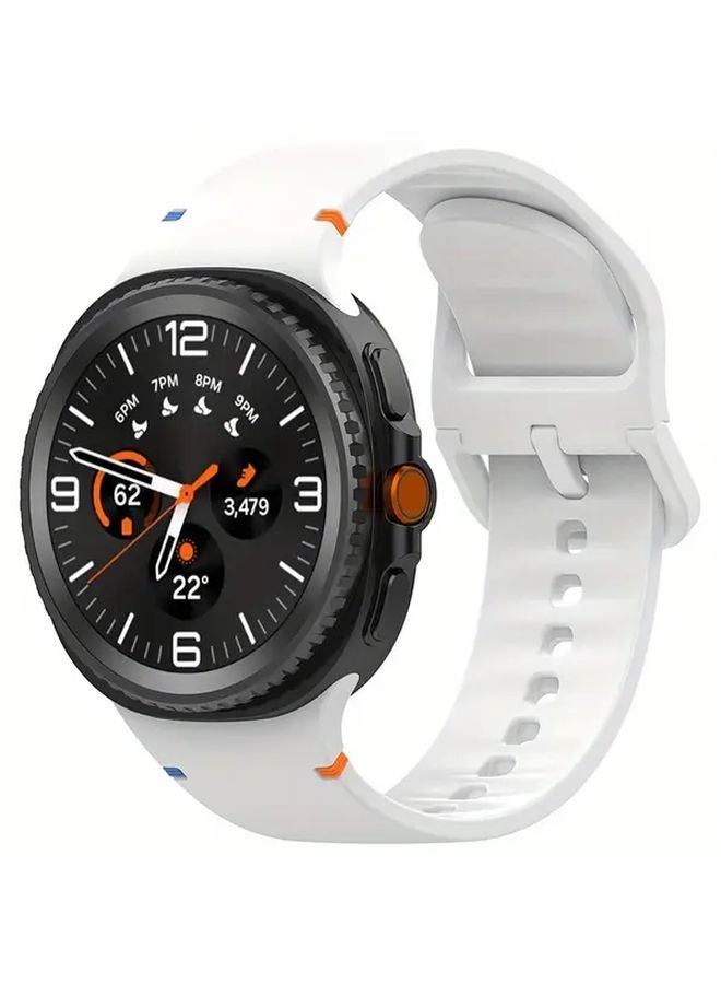 White Silicone Strap For Galaxy Watch 8 Classic 22mm Soft Sport Band - Image 1