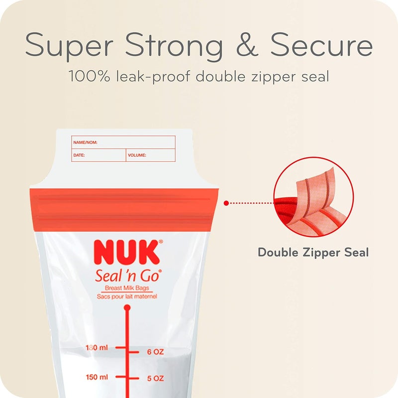 NUK Simply Natural Seal n Go Breast Milk Bags - Image 2