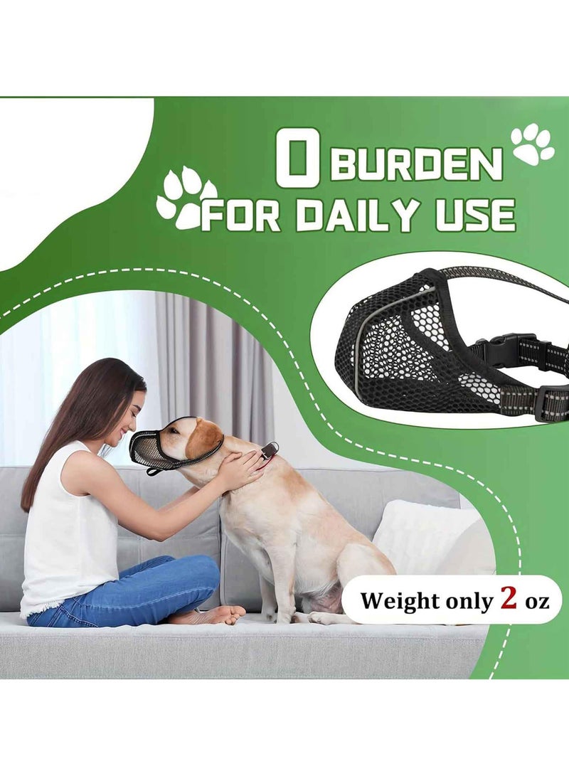 GNAFOTU Dog Muzzle,Dog Muzzle to Prevent Eating/Chewing/Biting, Breathable Reflective Adjustable Muzzle for Large Dogs(Black_XL)  - Image 3