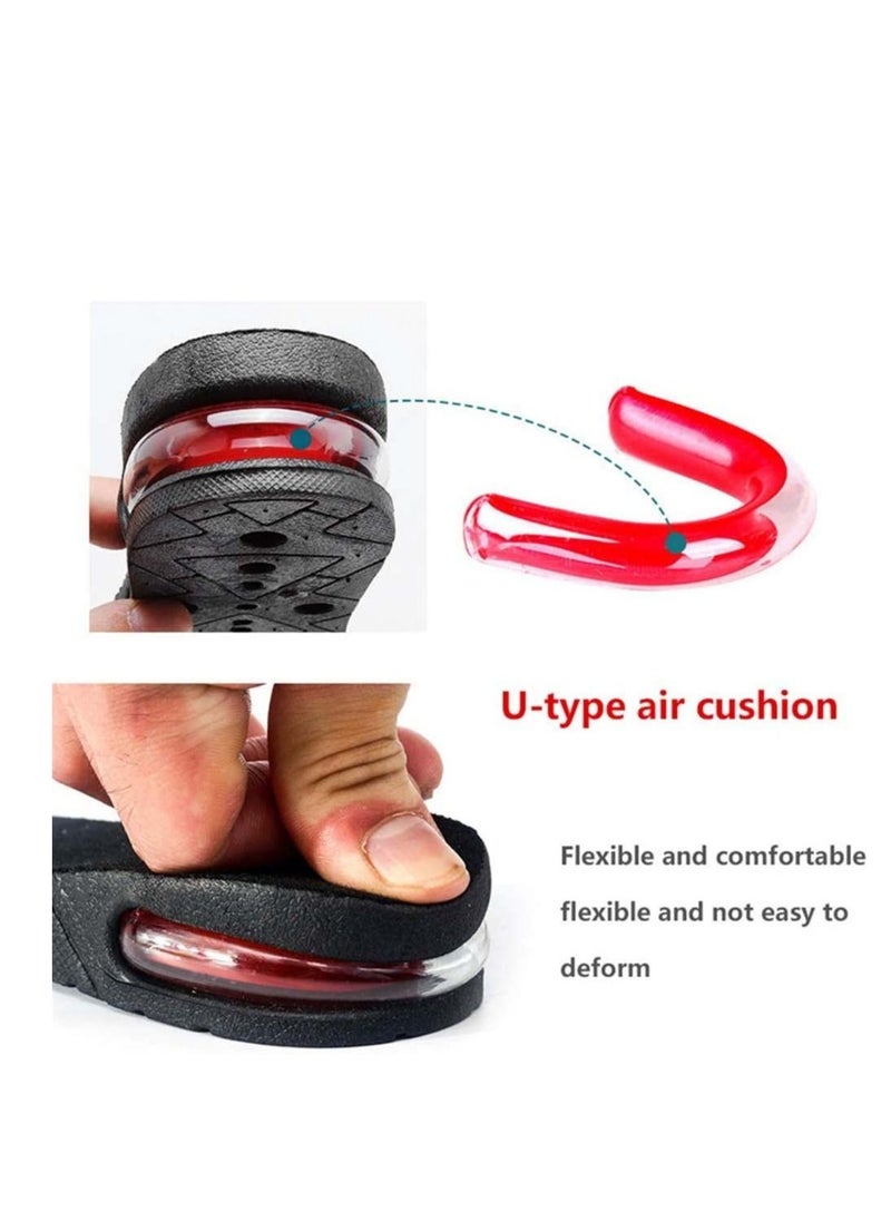 Captaintech Height Increase Insole, 3-Layer Air Cushion Heel Insert Lift Shoes Insole Half Shoe Pad Men's Premium Height-Increase Inserts Black for Men and Women, 2Pairs  - Image 2