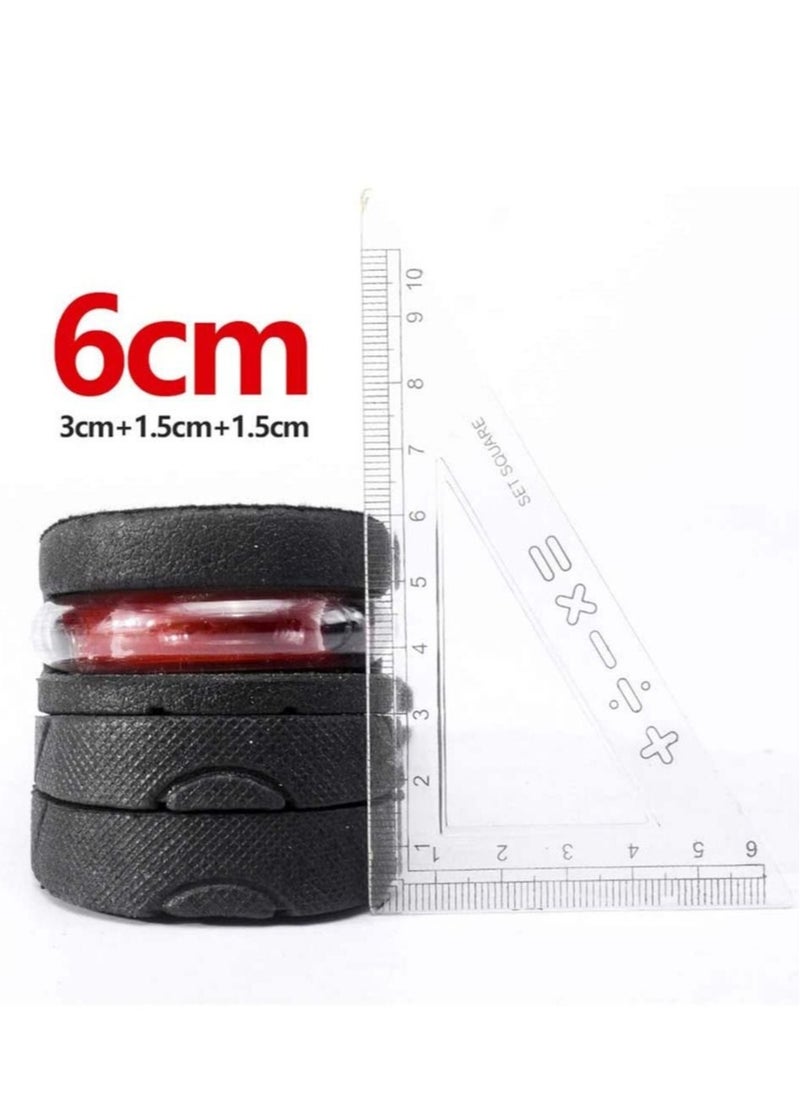 Captaintech Height Increase Insole, 3-Layer Air Cushion Heel Insert Lift Shoes Insole Half Shoe Pad Men's Premium Height-Increase Inserts Black for Men and Women, 2Pairs  - Image 3