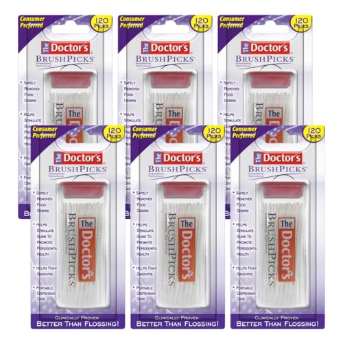 The Doctors BrushPicks Interdental Toothpicks 120Picks per pack 6Pack