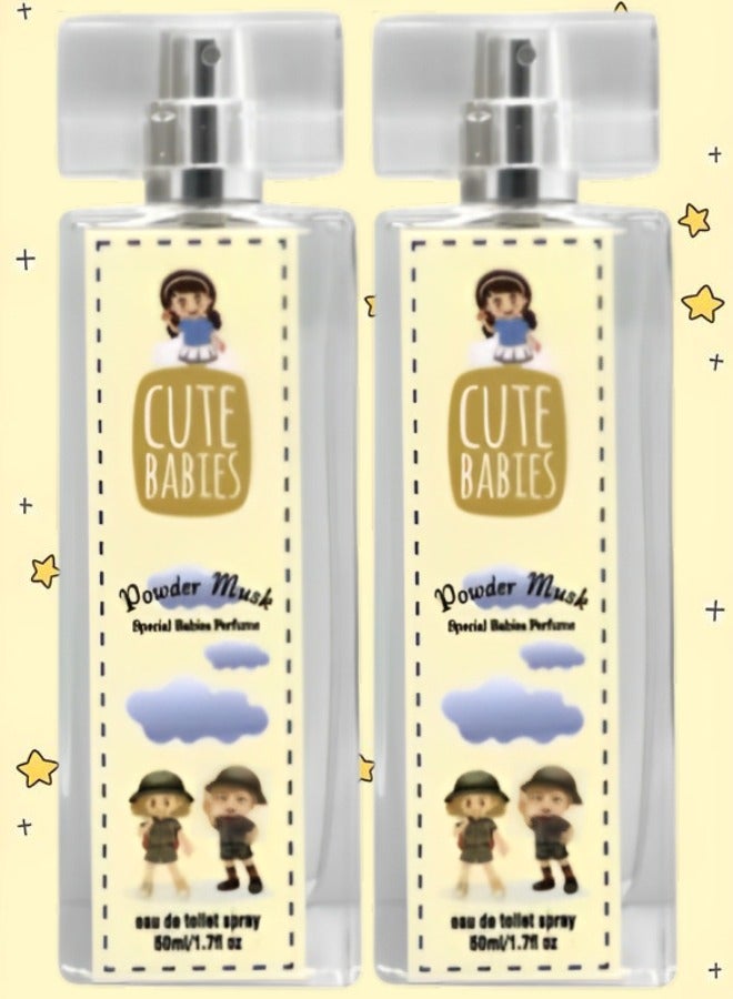 Cute 2 Pieces Babies Powder Musk Perfume 50ml EDT - Image 1