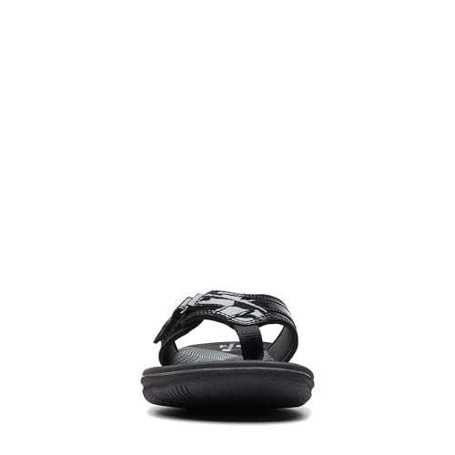 Clarks Women's Breeze Sea Flip-Flop, Black Patent, 9 - Image 4