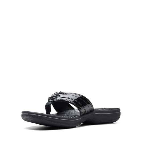 Clarks Women's Breeze Sea Flip-Flop, Black Patent, 9 - Image 5