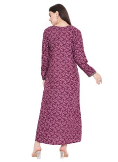HANA & SARA LONG PRINTED THREAD EMBROIDERY MODEST ARABIC KAFTAN JALABIYA DRESSES  - Image 2