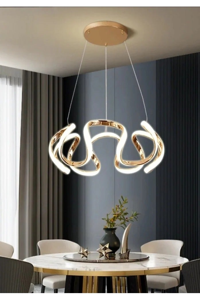 NERFA Twisted Modern LED Chandelier – Luxurious Gold Frame & Artistic Design - Image 1