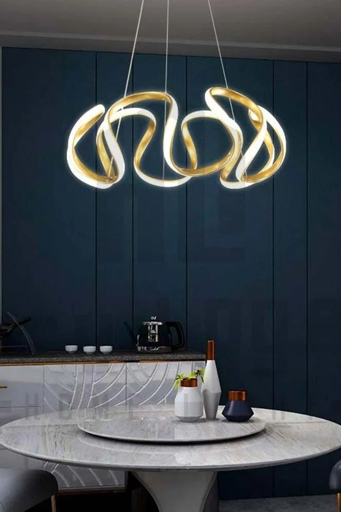 NERFA Twisted Modern LED Chandelier – Luxurious Gold Frame & Artistic Design - Image 2