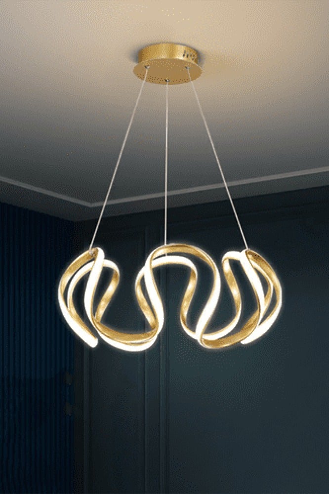 NERFA Twisted Modern LED Chandelier – Luxurious Gold Frame & Artistic Design - Image 3