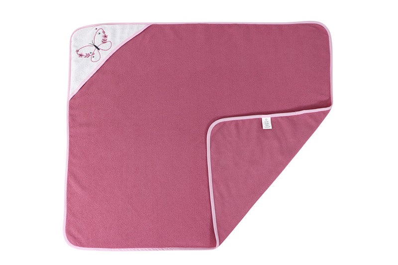 Cudlie Buttons & Stitches Baby Girl 3 Pack Rolled/Carded Hooded Towels in Butterfly Polka Print (GS71727) - Image 4