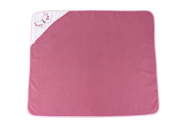 Cudlie Buttons & Stitches Baby Girl 3 Pack Rolled/Carded Hooded Towels in Butterfly Polka Print (GS71727) - Image 3