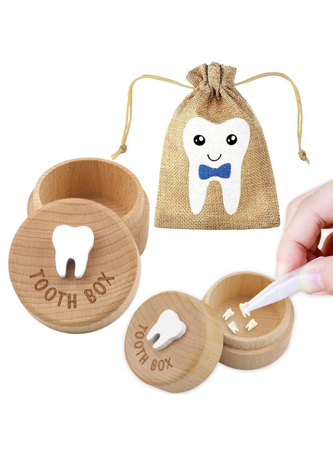 WOOD ART Tooth Fairy Box Baby Tooth Fairy Tooth Holder Wooden Tooth Box Souvenir Baby Souvenir Storage Box - Image 5