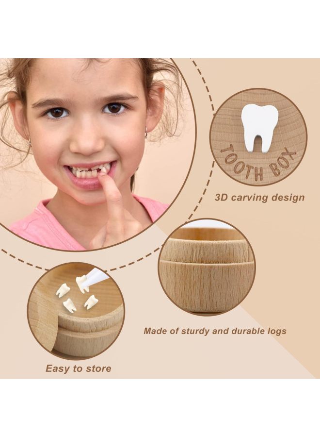 WOOD ART Tooth Fairy Box Baby Tooth Fairy Tooth Holder Wooden Tooth Box Souvenir Baby Souvenir Storage Box - Image 3