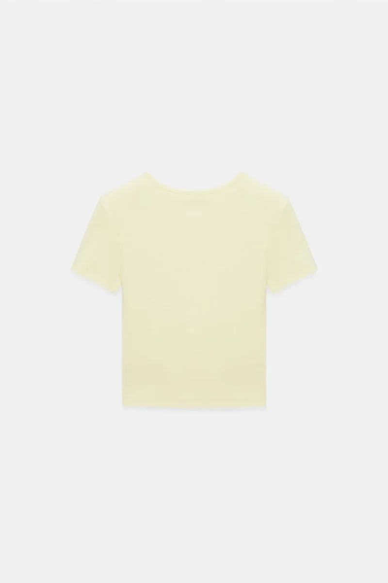 Dilvin Cream Natural DILVIN Slim Fit Crop Jersey Blouse for Women | Best Price UAE