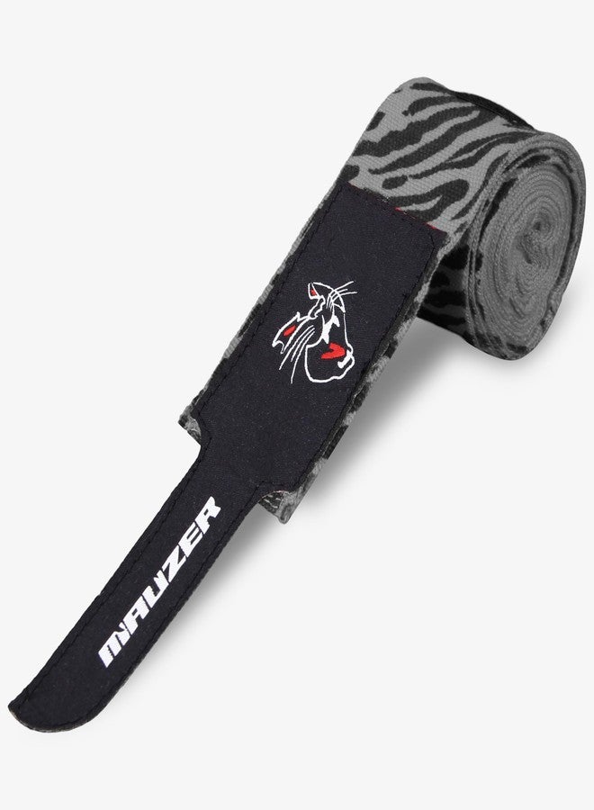 MAUZER Mexican-Style Boxing Hand Wraps - Breathable Stretch Cotton/Poly, 2” Wide with Hook & Loop, CAT Skin Graphic & Zeal to Win Slogan 4.5 Meter - Image 2