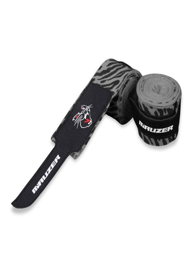 MAUZER Mexican-Style Boxing Hand Wraps - Breathable Stretch Cotton/Poly, 2” Wide with Hook & Loop, CAT Skin Graphic & Zeal to Win Slogan 4.5 Meter - Image 3