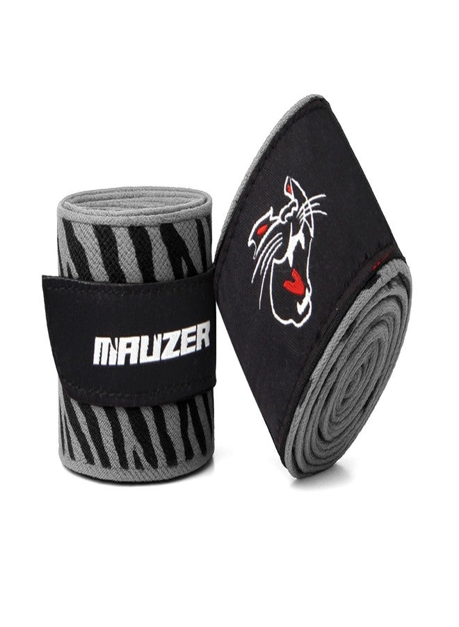 MAUZER Mexican-Style Boxing Hand Wraps - Breathable Stretch Cotton/Poly, 2” Wide with Hook & Loop, CAT Skin Graphic & Zeal to Win Slogan 4.5 Meter - Image 1