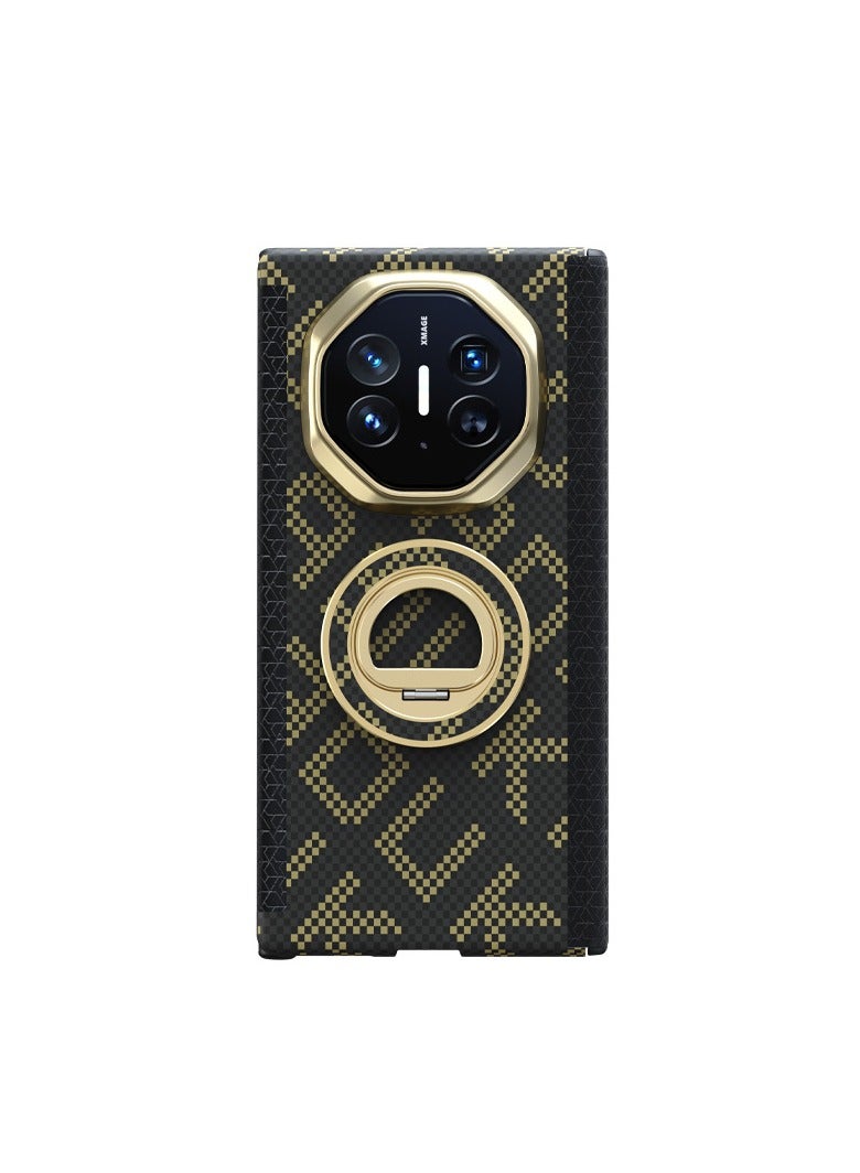 Magnetic Ultra-Thin Kevlar Texture Case for Huawei Mate XTS / XT Ultimate Master Triple Fold, Dual Hinge Protection Shockproof Cover with Rotatable Kickstand - Image 1