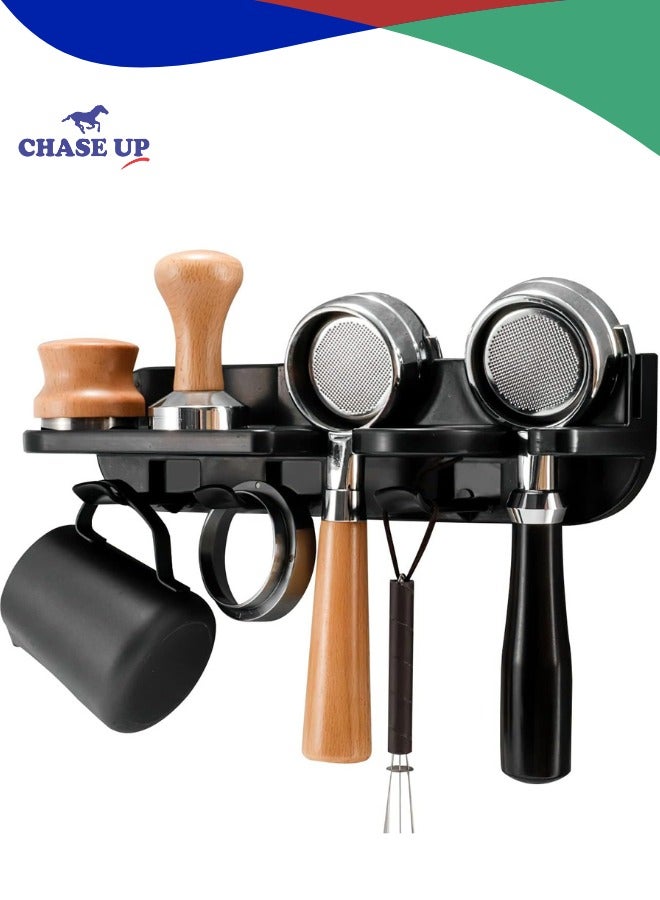 Chase Up Espresso Tamper Holder Station Wall Mounted Coffee Station Organizer Coffee Distributor and Tamper 54mm Portafilter Storage Wall Shelves Espresso Accessories Organizer Rack - Image 1