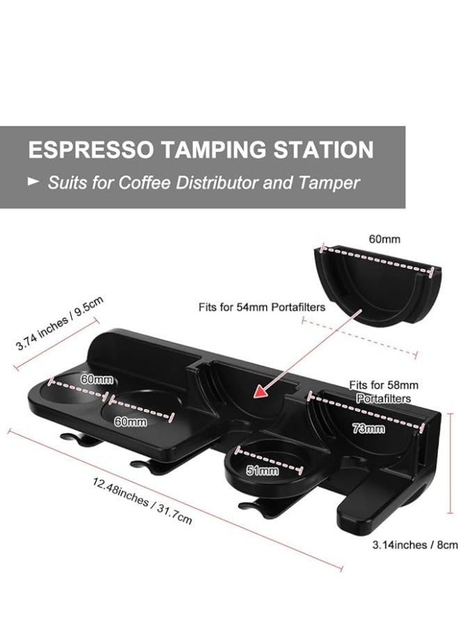 Chase Up Espresso Tamper Holder Station Wall Mounted Coffee Station Organizer Coffee Distributor and Tamper 54mm Portafilter Storage Wall Shelves Espresso Accessories Organizer Rack - Image 3