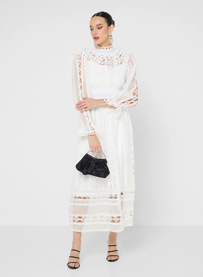 Khizana Ladder Lace Patterned Dress