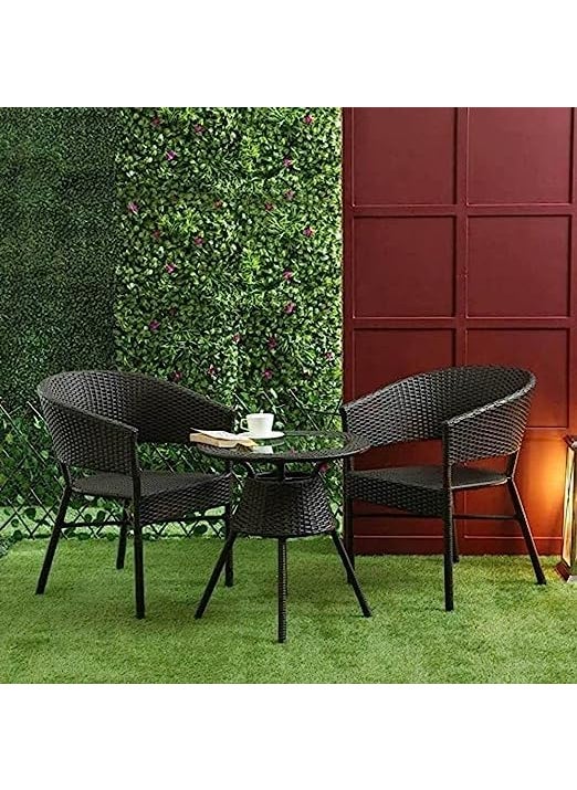 ANAND INDIA GROUPS ANAND INDIA GROUPS Indoor Outdoor Furniture Garden Patio Seating Set 2 Chairs and Table Set Balcony Furniture Coffee Table Set Brown  - Image 1