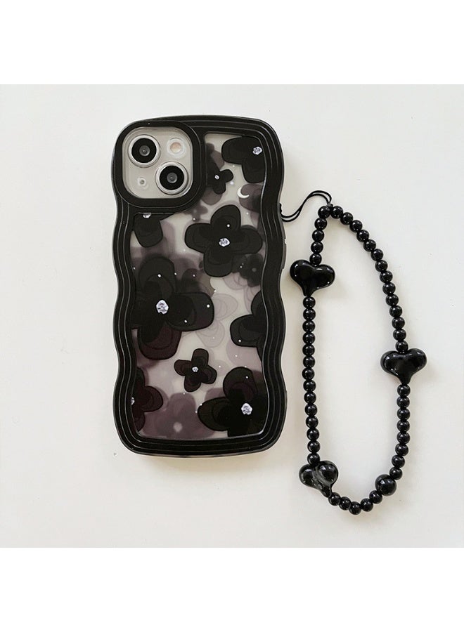 NIBEMINENT Big Waves Protective TPU Case Cover For iPhone 14 Plus, Black Love Butterfly With Black Love Bracelet - Image 1
