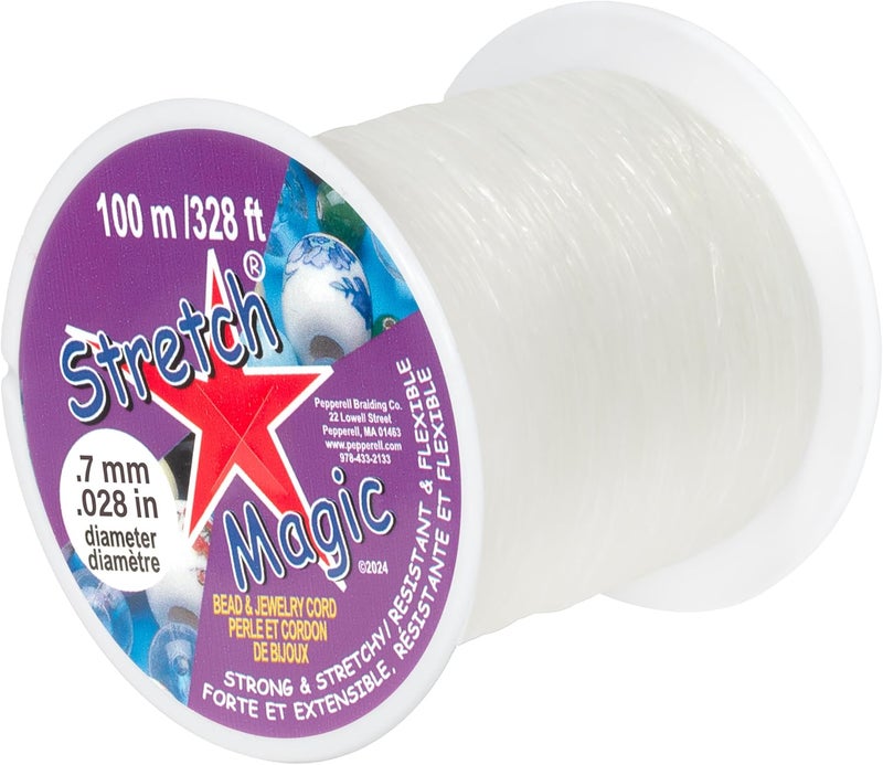 Stretch Magic Elastic Beading Cord - Clear, 0.7mm Diameter, 100-Meter (328 ft) for Jewelry Making - Image 1
