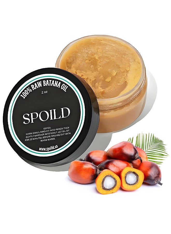 SPOILD 100% Raw Batana Oil /Spoild Batana Oil, Raw Batana Oil For Hair Growth, Hair Oils For Hair Growth, Batana Oil Repair Damaged Hair, Nourish Hair And Increase Gloss Suitable For Everyone 2 oz - Image 1