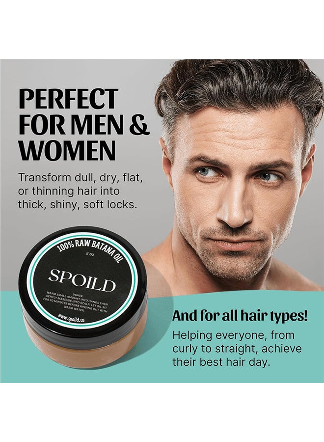 SPOILD 100% Raw Batana Oil /Spoild Batana Oil, Raw Batana Oil For Hair Growth, Hair Oils For Hair Growth, Batana Oil Repair Damaged Hair, Nourish Hair And Increase Gloss Suitable For Everyone 2 oz - Image 5