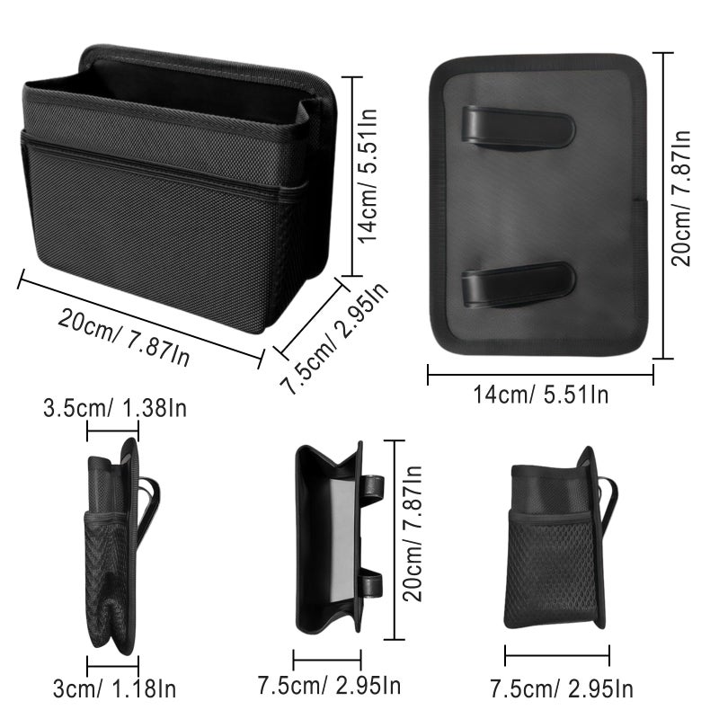 AMZAUTO Car Trash Can, Foldable Hanging Vehicle Garbage Organizer Holder, Waterproof Automotive Trash Bag Holder Dustbin Storage Container for Console Door Seat Back SUV (Black) - Image 2