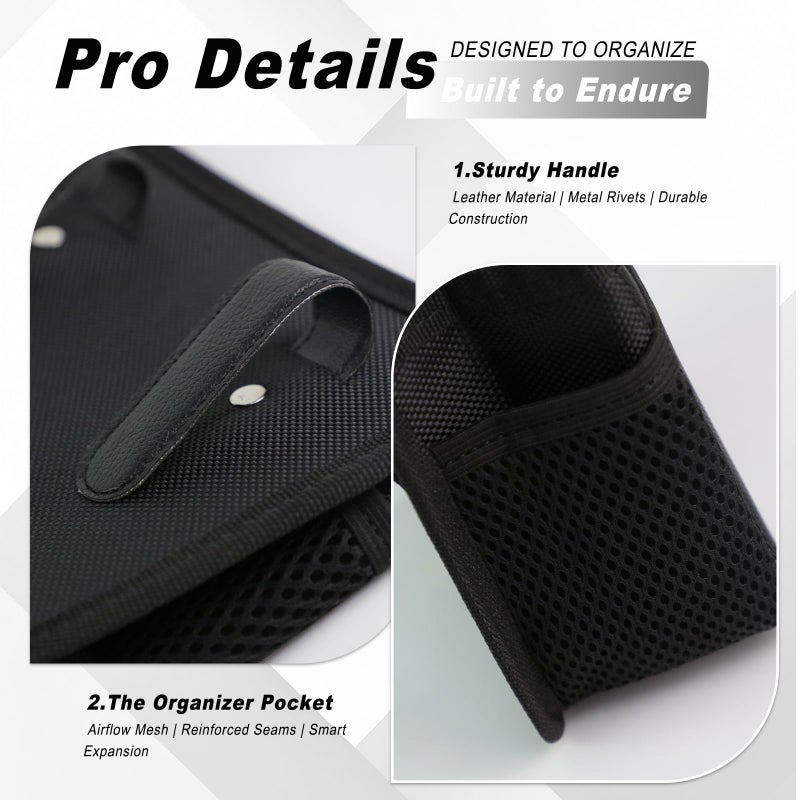 AMZAUTO Car Trash Can, Foldable Hanging Vehicle Garbage Organizer Holder, Waterproof Automotive Trash Bag Holder Dustbin Storage Container for Console Door Seat Back SUV (Black) - Image 4