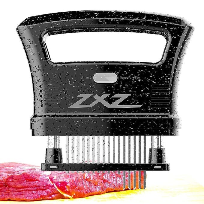 MEAT TENDERIZER EASY TO HOLD LARGE HANDLE DETACHABLE 48 STAINLESS STEEL BLADE EASY TO USE CLEAN BLACK