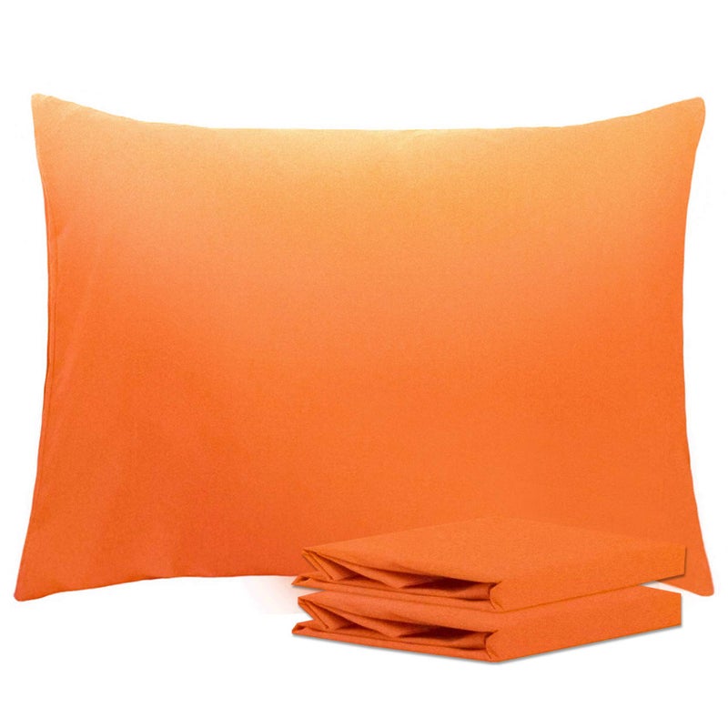 NTBAY Standard Pillowcase Set  2 Pack Brushed Microfiber 20x26 Pillowcases  Soft WrinkleFree FadeResistant StainResistant Orange Pillowcases with Envelope Closure  20x26 Inches Orange