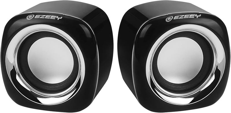 Computer Speaker, Portable USB Speaker Small Mighty Solid Wired Multimedia Stereo Speakers for PC Monitor Desktop Laptop Gaming Smartphones Tablets Projectors TVs Home