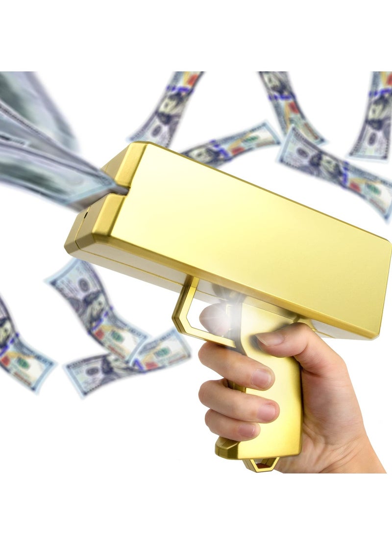 Golden Money Shooter Money Spray Gun Paper Toy Handheld Cash Blaster for Parties Events Fun - Image 1