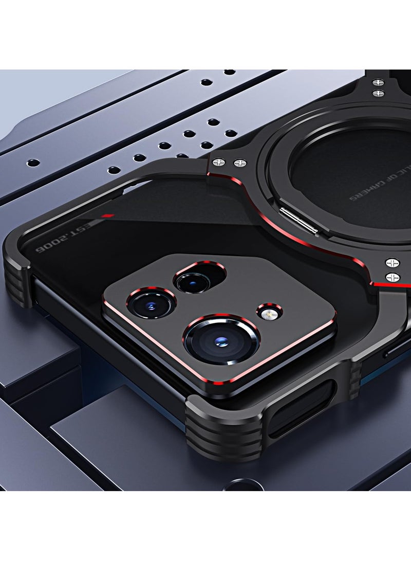 عام غطاء مقاوم للصدمات متوافق مع Asus ROG Phone 9 Pro - مع حامل دوار 360 درجة ومقاوم للسقوط وغطاء معدني لتبديد الحرارة - Image 2