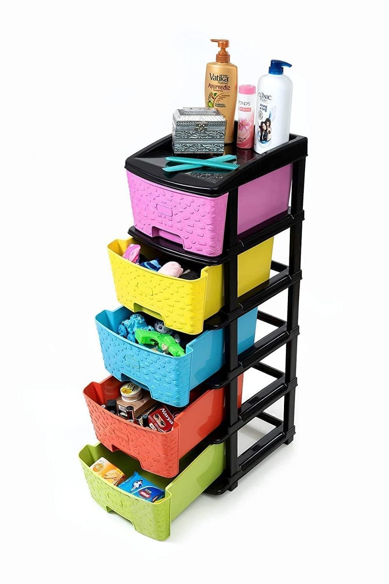 Primelife 5 XL Multipurpose Drawer Plastic Modular Chest Storage Organizer Home Office Parlor School Doctors Home and Kids 5XL Multicolor - Image 3