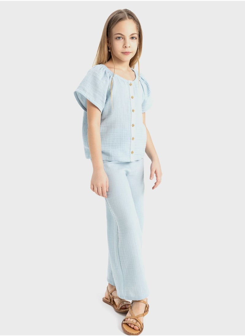 DeFacto - Girl Blouse And Trousers 2 Piece Set - Image 1
